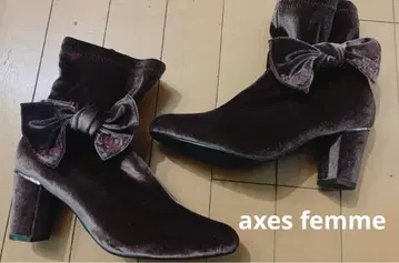 axes femme 스트레치 리본 부츠 L 브라운 택 포함