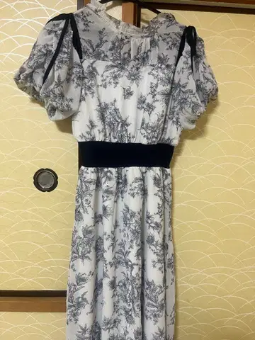 플로럴 프린트 퍼프 슬리브 드레스