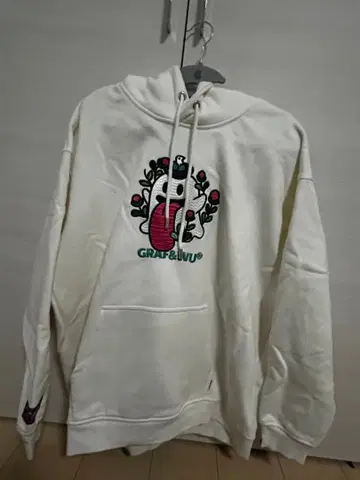 에이전트 화이트 그래픽 프린트 후드티