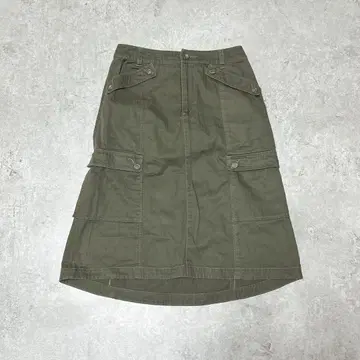 s3000 펠리시모 카고 스커트 무릎 기장 타이트 M 카키 밀리터리
