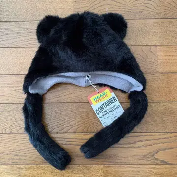 일본제 퍼 곰돌이 귀 모자 블랙 S 사이즈 택 포함