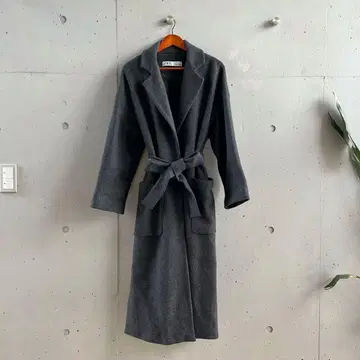 ZARA 다크 그레이 롱 코트 허리 벨트 포함