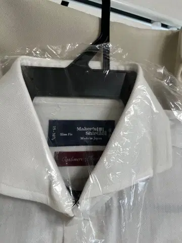 가마쿠라 셔츠 슬림핏 캐시미어 화이트 긴팔 Y셔츠