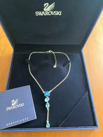 [새상품급] 스와로브스키 블루 크리스탈 목걸이