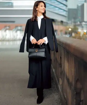 UNFILO [스트레치/세탁 가능] 조젯 저지 키넥트 점프 스커트