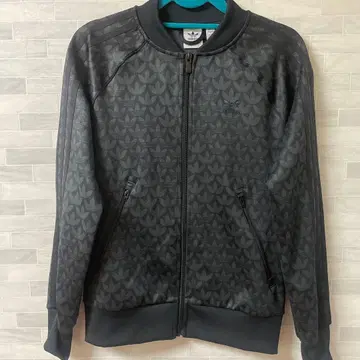 adidas 블랙 저지 풀 지퍼