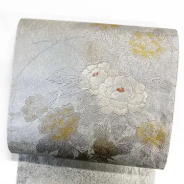 후쿠로 오비 자수 금채 모란 꽃 무늬 기모노 114b p ms