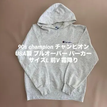 90s USA제 챔피온 전면 V 풀오버 후드티