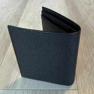 BONAVENTURA 남성용 바이폴드 지갑 슈링크 가죽 블랙