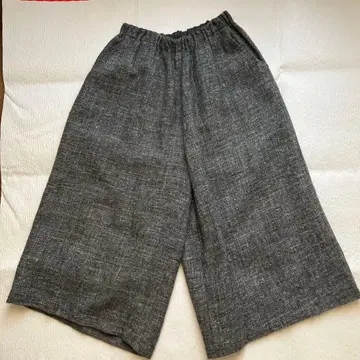 린넨과 울 트위드 와이드 팬츠