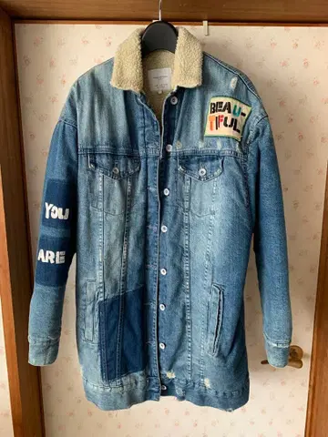 아트 데님 자켓 플리스 라이닝