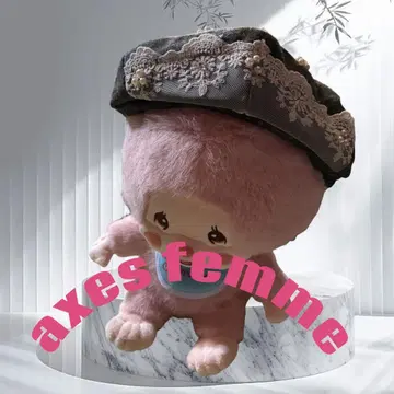 axes femme 브라운 베이지 체크 베레모 귀여운 레이스 포함 걸리시