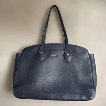 FURLA 네이비 가죽 토트백