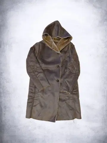 글로벌 워크 후드 부착 무스탕 코트