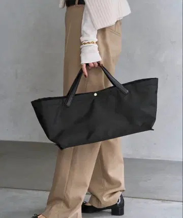 새상품 LE TALON 2Way W 나일론 토트 블랙 가로형 토트백