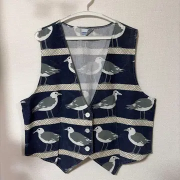 90s USA 미시건 러그 갈매기 패턴 빈티지