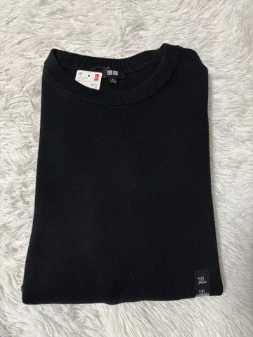 [새상품] UNIQLO 워셔블 밀라노 리브 크루넥 스웨터 블랙 XL