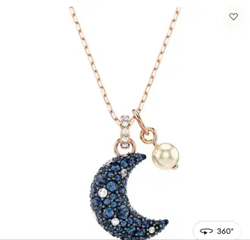 미사용 새상품 스와로브스키 초승달 목걸이