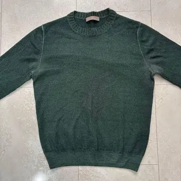 cruciani 다크 그린 크루넥 스웨터