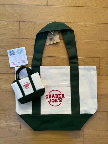 TRADER JOE'S 에코백, 미니 토트 그린+미니 에코백 그린