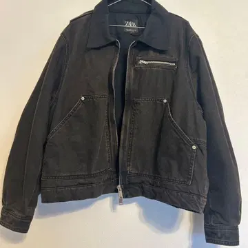 [ 연말 세일! ] 짧은 기장 ZARA 블랙 데님 자켓 XL