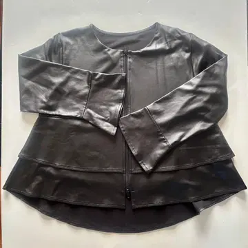 플레어 실루엣 합성 피혁 자켓