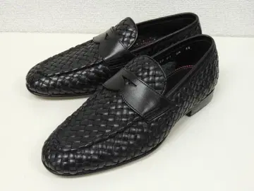 새상품 SANTONI 이탈리아제 인트레차트 뜨개질 가죽 로퍼