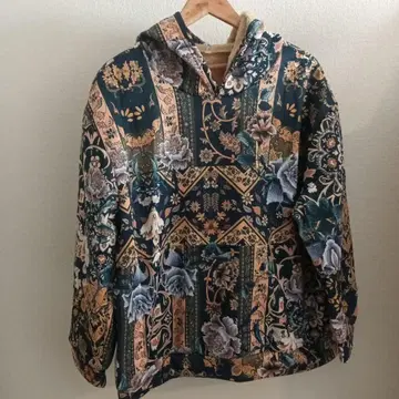 꽃무늬 후드 부착 긴팔 상의