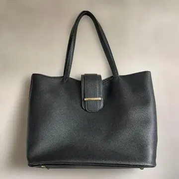 여성용 블랙 토트백 합성 피혁