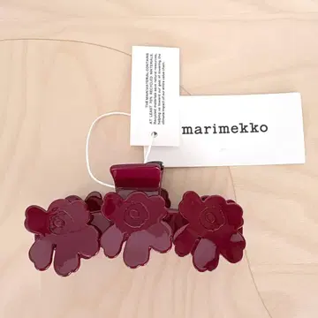 새상품 마리메꼬 Mini Unikko hair clip 버건디