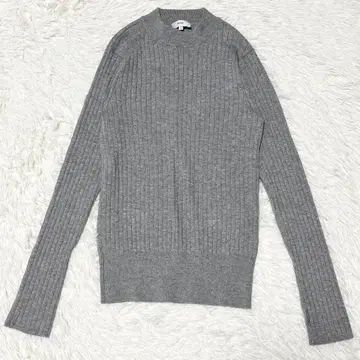 하이크 리브 니트 캐시미어 혼방 롱 암 그레이 1