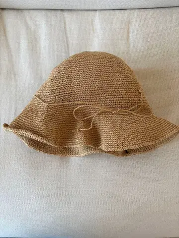 베이지 뜨개질 버킷햇