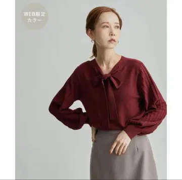 새상품 전후 2WAY 리본 니트 풀오버