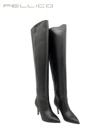 [ 미사용 ] PELLICO 니하이 롱 부츠 블랙 35