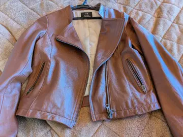 브라운 가죽 숏 자켓