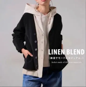 안티카 린넨 콤비 자켓