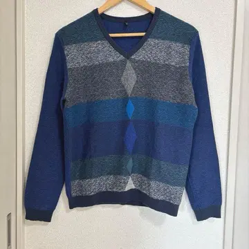 STILE BENETTON 아가일 니트 니트 스웨터 새상품급