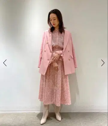 컨디션 최상 보르지 모크텔 프린트 캔디 슬리브 셔츠 원피스