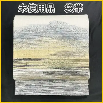 512my132 풍경 추상 패턴 금은사 세미 포멀 후쿠로 오비 미사용품