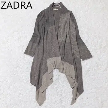 자드라 드레이프 가디건 그레이 M 그라데이션 숄 울 혼방