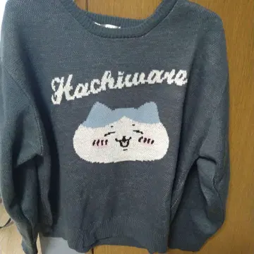 하치와레 다크 그레이 긴팔 스웨터 치이카와 (먼작귀) 새상품급 M