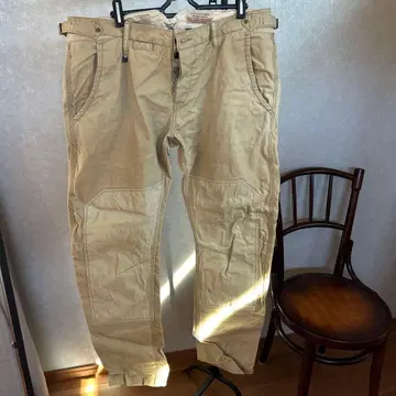 베이지 코튼 카고 팬츠