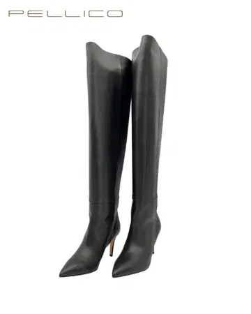 [ 미사용 ] PELLICO 니하이 롱 부츠 블랙 35.5