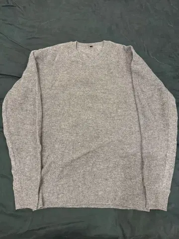 무인양품 야크 함유 울 하찌 편직 크루넥 스웨터 남성 XL 그레이