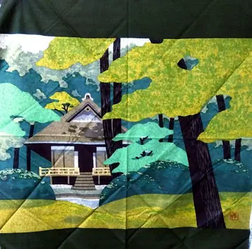 인기 목판화가 이도 마사오 교토 사계절 대형 보자기 103cm 104cm