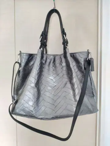 가죽 토트백 이탈리아제 (실버)