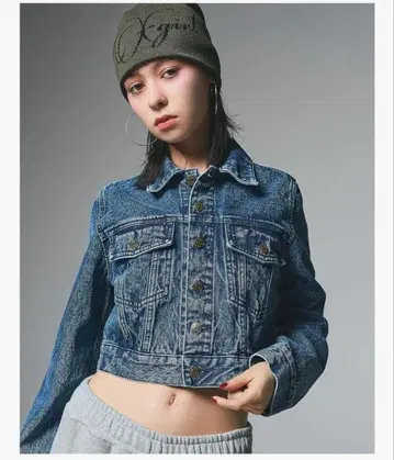 X GIRL 엠보싱 데님 재킷