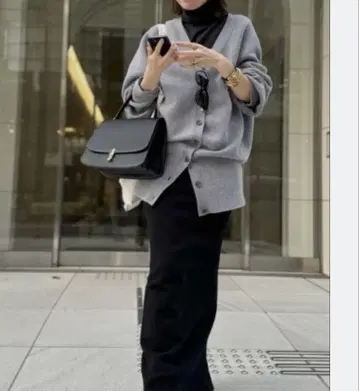 L'Appartement 볼륨 니트 가디건 그레이