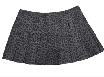 lilLilly 레오파드 플리츠 스커트 블랙