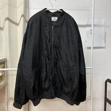 블랙 실크 100% MA-1 자켓 XL